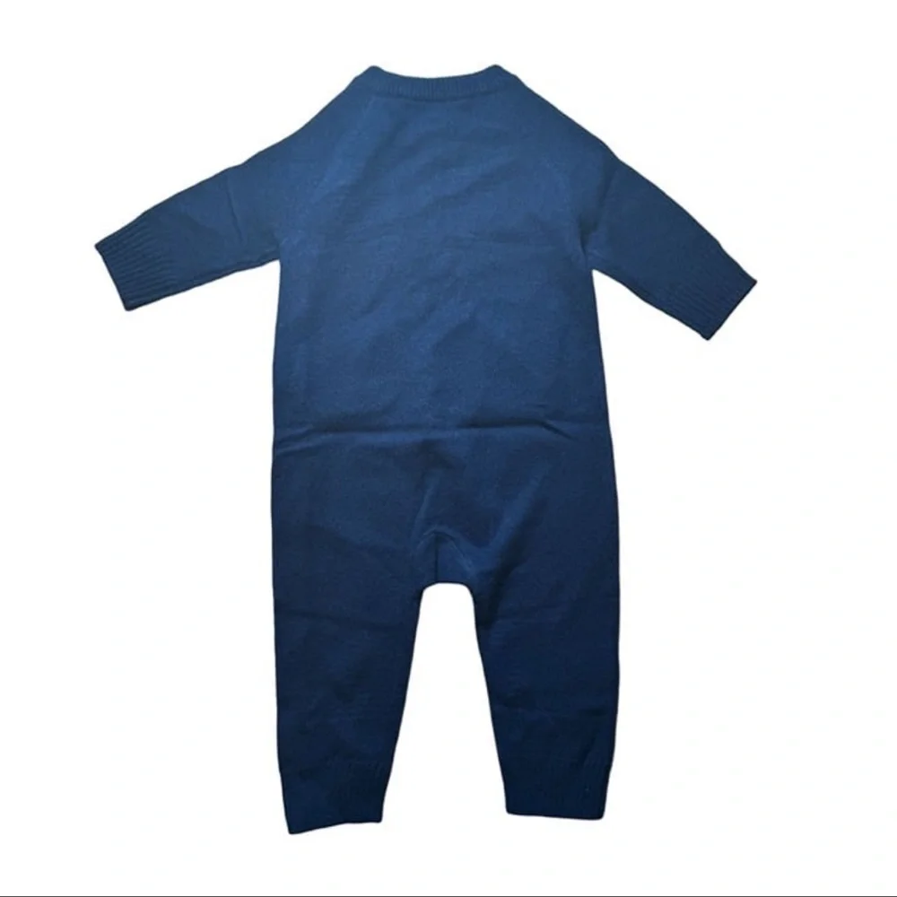 NWT J Crew Crewcuts Baby Boy 100% Cashmere One Piece Navy Winter Holiday‎